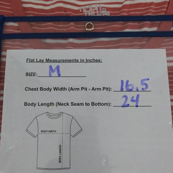 Time and Tru Shirt Womens Medium Pink Stripe Short Sleeve Blouse - Picture 3 of 7